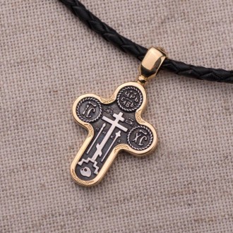 
Серебряный православный крестик "Голгофский" (позолота, чернение)
Металл: сереб. . фото 5