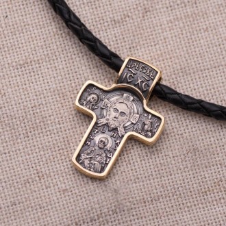 
Серебряный православный крест " Спас Нерукотворный. Святитель Николай Чудотворе. . фото 4
