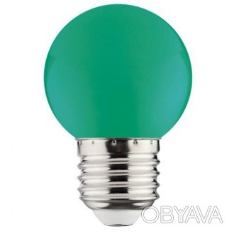 Лампа Діодна 1W E27 A45 зелена. . фото 1