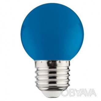 Лампа Діодна 1W E27 A45 синя. . фото 1