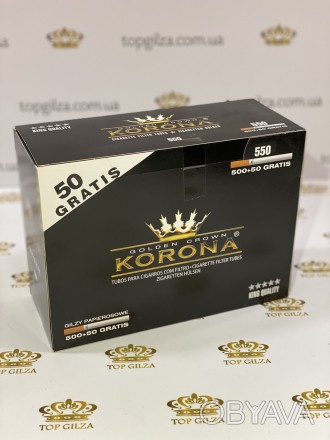 Сигаретные гильзы для табака Korona 550 шт 
Недорогие и качественные гильзы для . . фото 1