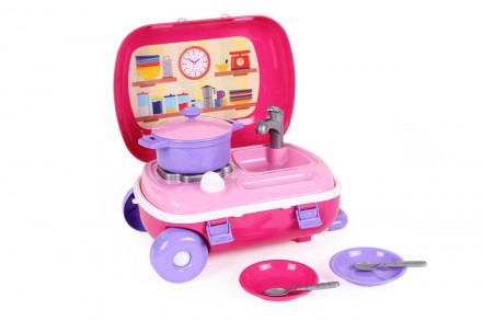 
 
Іграшка Кухня з набором посуду Технок 34,5*25*16 см рожева (6061)
 Іграшку «К. . фото 2
