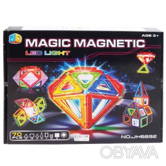 Магнитный конструктор MAGIC MAGNETIC 70дет. Из деталей набора можно собрать разл. . фото 1