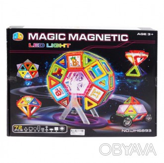 Магнитный конструктор MAGIC MAGNETIC 72 дет. Из деталей набора можно собрать раз. . фото 1