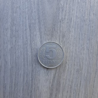 Монета ГДР 5 пфеннигов 1968. . фото 2