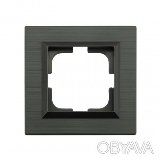 Одинарная рамка QUANTUM серый магнит. . фото 1