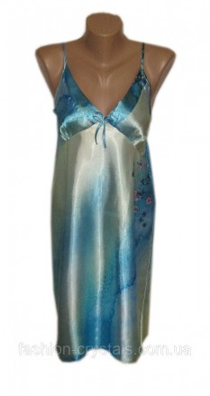  Элегантный атласный халат с ночной рубашкой из искусственного шелка с поясом, к. . фото 3