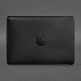 Черный чехол из натуральной кожи подойдет для MacBook Pro 15'' и 16''. Аксессуар. . фото 4