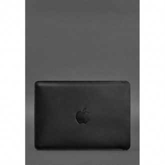Черный чехол из натуральной кожи подойдет для MacBook Pro 15'' и 16''. Аксессуар. . фото 2