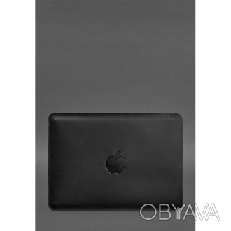 Черный чехол из натуральной кожи подойдет для MacBook Pro 15'' и 16''. Аксессуар. . фото 1