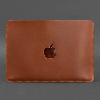 Горизонтальный кожаный чехол для MacBook Pro 13'' выделяется плавностью линий и . . фото 4