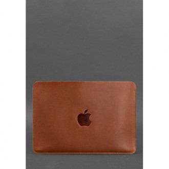 Горизонтальный кожаный чехол для MacBook Pro 13'' выделяется плавностью линий и . . фото 2