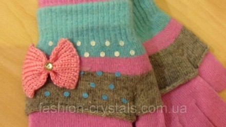 гарні вовняні рукавички для дівчаток, приємні на дотик, теплі. . фото 3