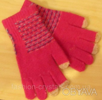 гарні вовняні рукавички для дівчаток, приємні на дотик, теплі. . фото 1