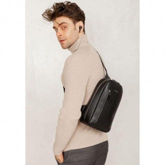 Стильный мужской рюкзак на одно плечо Chest Bag в черном цвете отлично дополнит . . фото 7