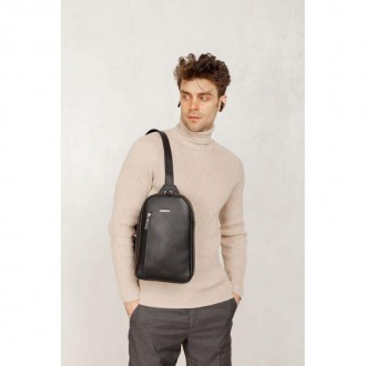 Стильный мужской рюкзак на одно плечо Chest Bag в черном цвете отлично дополнит . . фото 9