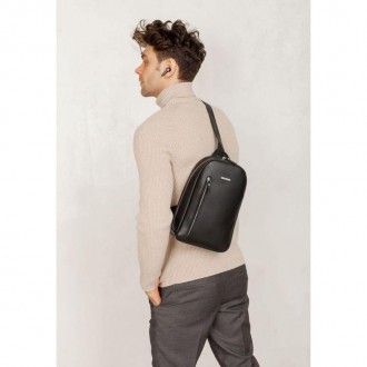 Стильный мужской рюкзак на одно плечо Chest Bag в черном цвете отлично дополнит . . фото 8
