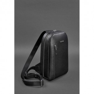 Стильный мужской рюкзак на одно плечо Chest Bag в черном цвете отлично дополнит . . фото 4