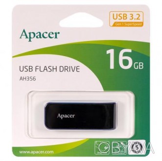 Флешка Apacer USB 16Gb AH356 Black AP16GAH356B-1 911322. . фото 1