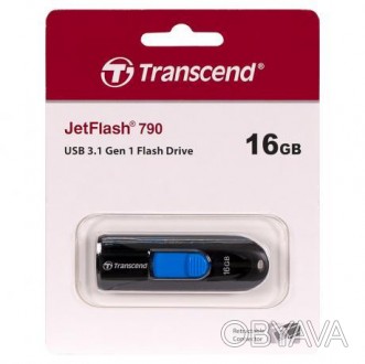 Флешка TRANSCEND JetFlash 790 16GB USB 3.1 Black 827993. . фото 1
