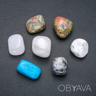 Натуральний сувенірний камінь Асорті галтівка (за 100г+-) купити біжутерію дешев. . фото 1