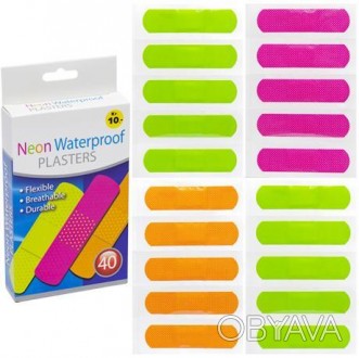 Пластырь"Neon Waterproof". Размер пластыря 7,2*1,9мм. В упаковке 40шт. Цена указ. . фото 1