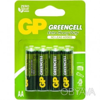 Батарейка GP Greencell 15G-UE4 солевая R6P, AA GP-000133Блистер по 4шт. В упаков. . фото 1