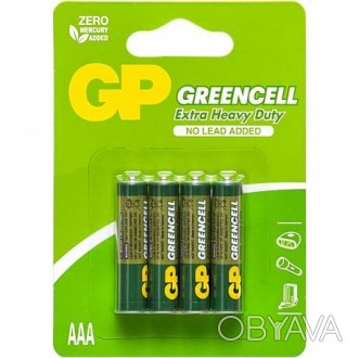 Батарейка GP 24G-UE4 солевая R3P, AAA GP-000478 Блистер по 4шт. В упаковке 40шт. . фото 1