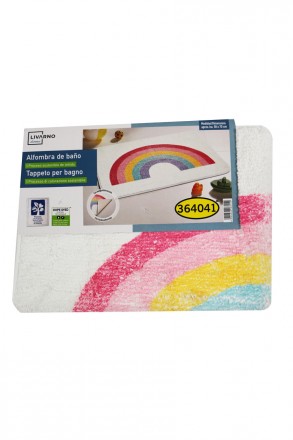 Детский коврик для ванной с нескользящей основой. На коврике нарисована радуга. . . фото 4