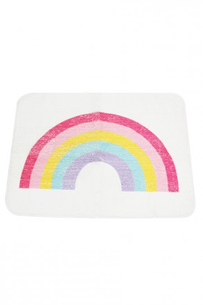 Детский коврик для ванной с нескользящей основой. На коврике нарисована радуга. . . фото 2