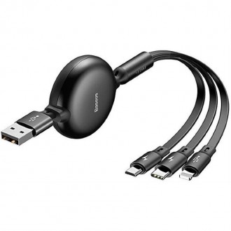 Описание Кабеля 3 в 1 Baseus CAMLT-ZY01 Micro USB, Lightning, Type-C, черного
Ba. . фото 3