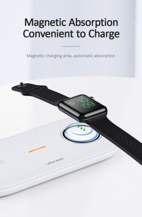  
Описание Зарядного устройства беспроводного Qi USAMS для Apple Watch, Mobiles,. . фото 5