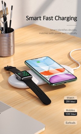  
Описание Зарядного устройства беспроводного Qi USAMS для Apple Watch, Mobiles,. . фото 6