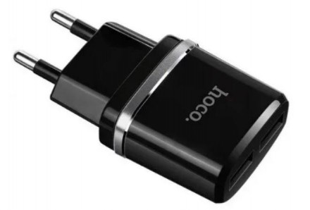 Описание Сетевого адаптера HOCO C12 7091, 2 USB, черного
Сетевой адаптер HOCO C1. . фото 2
