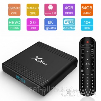 Описание TV приставки Amlogic X96 Air S905X3; 4GB RAM; 64GB ROMTV приставка Amlo. . фото 1