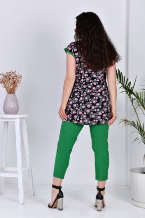 Цвет: электрик, зеленый
Ткань: софт
Длина: блузка впереди - 70-72 см/по спинке -. . фото 9
