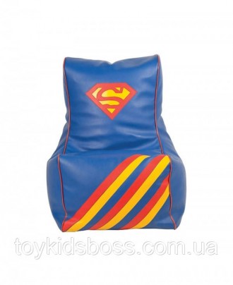 Кресло мешок детский Супермен Габаритный размер: Высота спереди - 37 см. Ширина . . фото 2