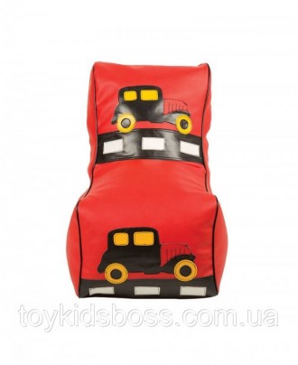 Кресло мешок детский Машинка красная Габаритный размер: Высота спереди - 37 см. . . фото 2