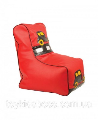 Кресло мешок детский Машинка красная Габаритный размер: Высота спереди - 37 см. . . фото 3