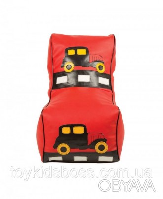 Кресло мешок детский Машинка красная Габаритный размер: Высота спереди - 37 см. . . фото 1
