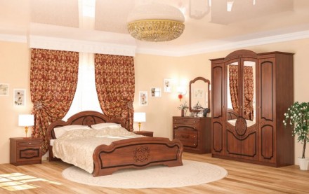 Ціна вказана за комплект спальні:
1. Ліжко 160х200 з ламелями
2. Шафа 4Д
3. Тумб. . фото 2