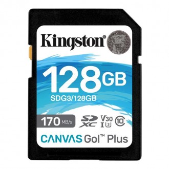 SDXC 128GB UHS-I/U3 Class 10 Kingston Canvas Go! Plus R170/W90MB/s 
 
Отправка д. . фото 2