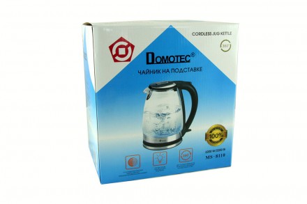 Электрочайник Domotec MS-8110 чайник стекло
Дисковый электрический чайник Domote. . фото 6