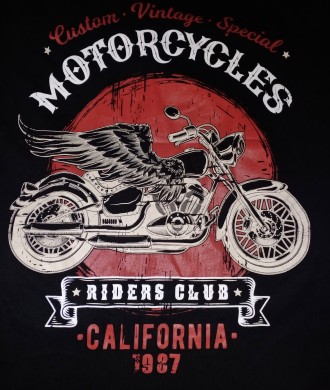Футболка Pep&co Vintage, Motocycles Riders Club, 100%-cotton, размео-L, длин. . фото 4