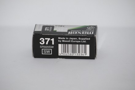 Батарейка для часов. Maxell SR920SW (371) 1.55V 39mAh 9,5x2.05mm Серебрянно-цинк. . фото 6