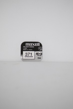 Батарейка для часов. Maxell SR920SW (371) 1.55V 39mAh 9,5x2.05mm Серебрянно-цинк. . фото 2