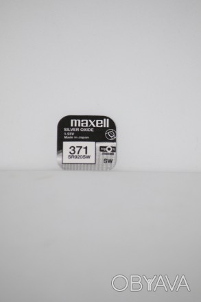 Батарейка для часов. Maxell SR920SW (371) 1.55V 39mAh 9,5x2.05mm Серебрянно-цинк. . фото 1