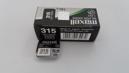 Батарейка для часов. Maxell SR716SW (315) 1.55v 21mAh 7,9x1,68mm Серебрянно-цинк. . фото 11