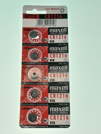 Батарейка для часов. Maxell CR1216 3.0V 36mAh 12.5x1.6mm Литиевая
Поставка из Ев. . фото 2
