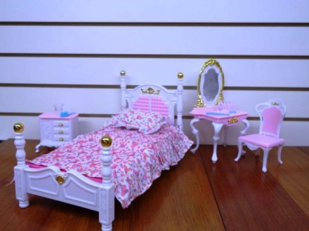 Лялькові меблі Глорія 2319 Gloria/My Fancy Life Спальня з комодом і дзеркалом.
Н. . фото 6